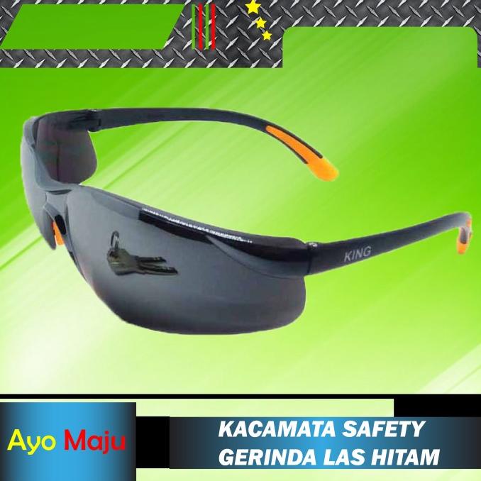 TERMURAH Safety Google KING Smoke Mirror / Kacamata Safety Gerinda Las Hitam/KACAMATA PHOTOCROMIC/KA