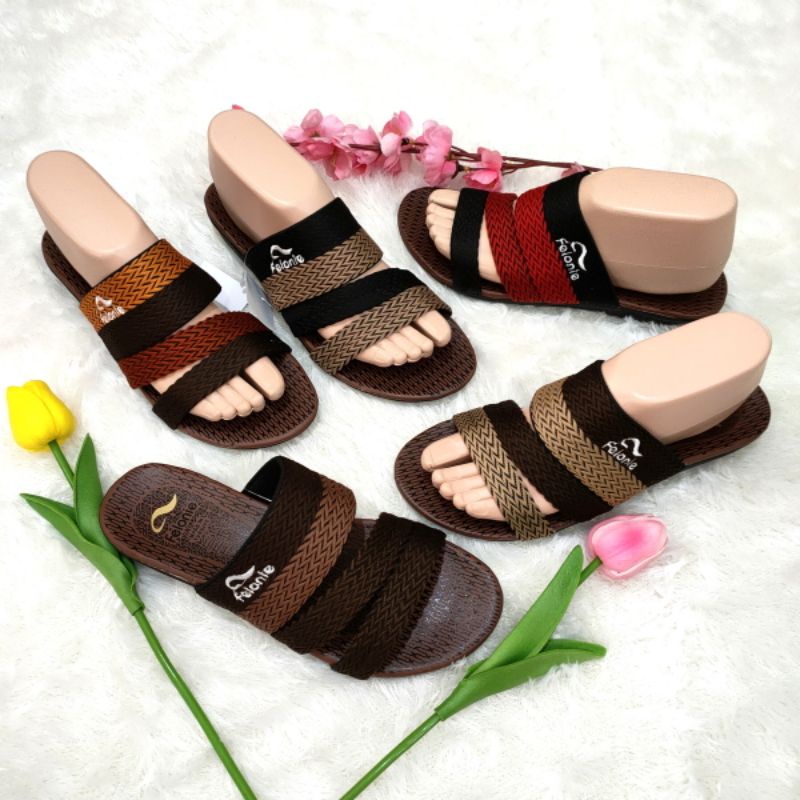 sandal wanita Trendy dan keren murah ( Felonie SF 01)... sandal terbaru turki rajut bordir ban 3