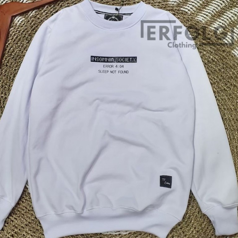 Sweater Crewneck Sweatshirt Polos Pria Wanita Terlaris Erfolg Suiter Crewneck Distro Putih Lokal