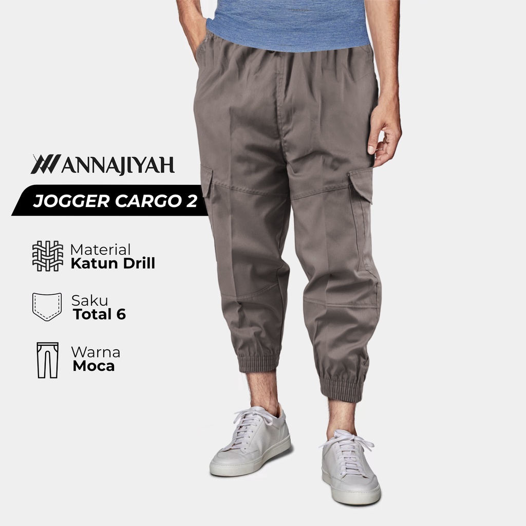 Celana Sirwal Jogger Cargo Laa Isbal untuk Ikhwan Model Outdoor