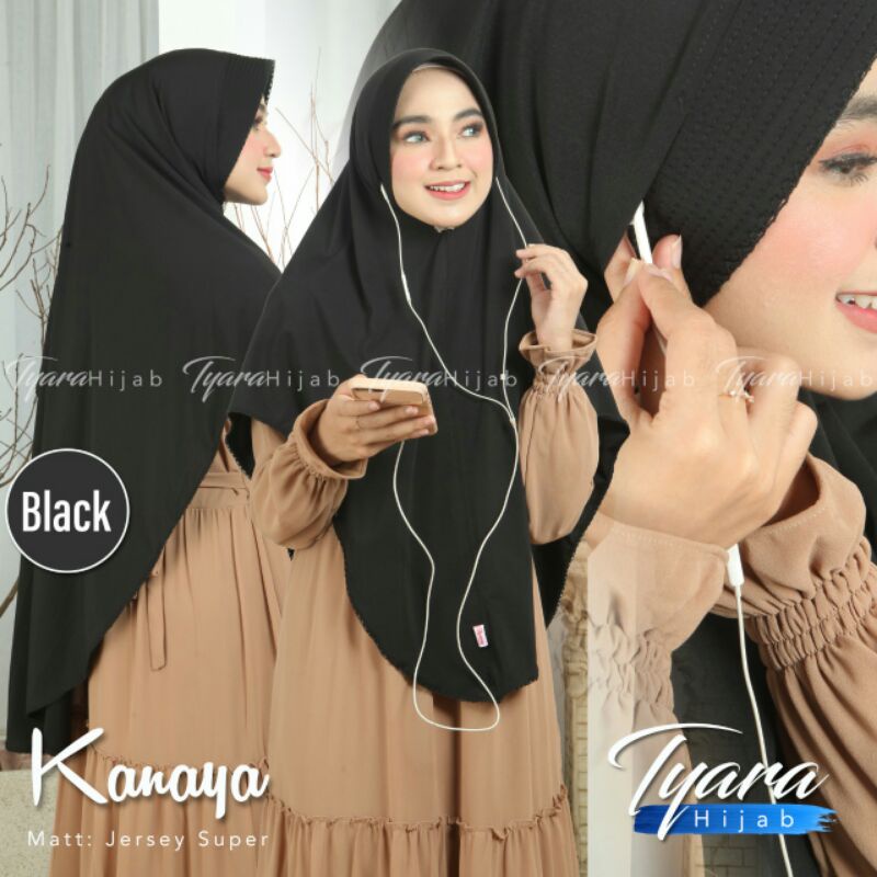 Jilbab Khimar Syar'i Kanaya Picot Ori Tyara-Black