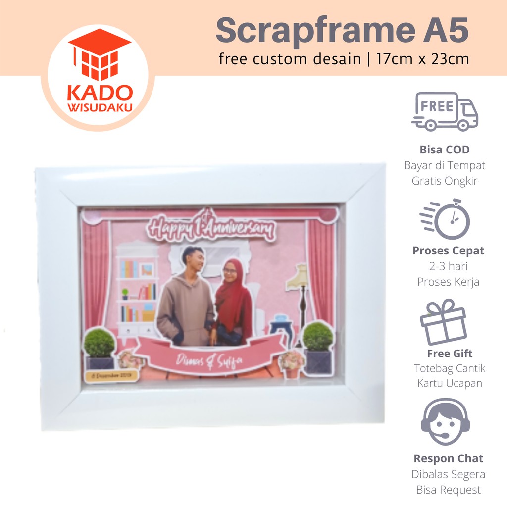 

Scrap Frame Fiber A5 Kado Anniversary