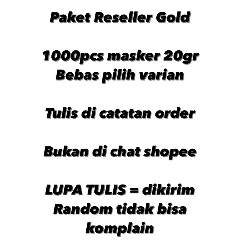 Paket Reseller GOLD Masker Lea 1000pcs 20gr