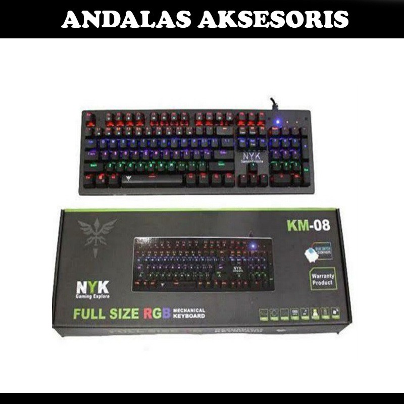 Keyboard Nyk gaming Mechanical Full RGB KM-08