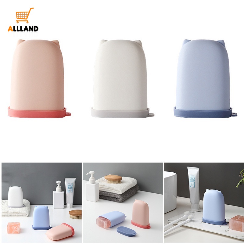 Case Kotak Sabun Portabel Bahan Silikon Tahan Air Motif Kartun Untuk Kamar Mandi