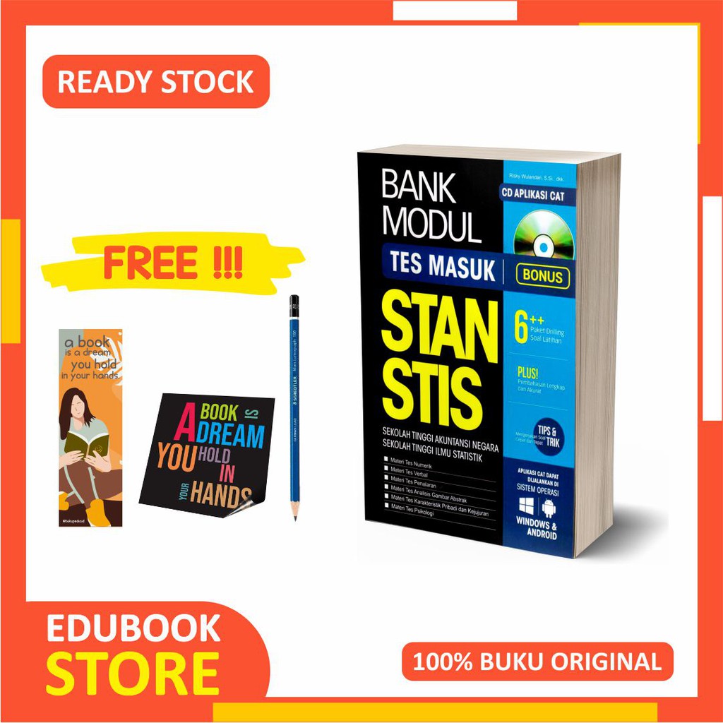 

BUKU BANK MODUL TES MASUK STAN – STIS - BRIGHT PUBLISHER (BONUS PENSIL 2B, BOOKMARK, STICKER)