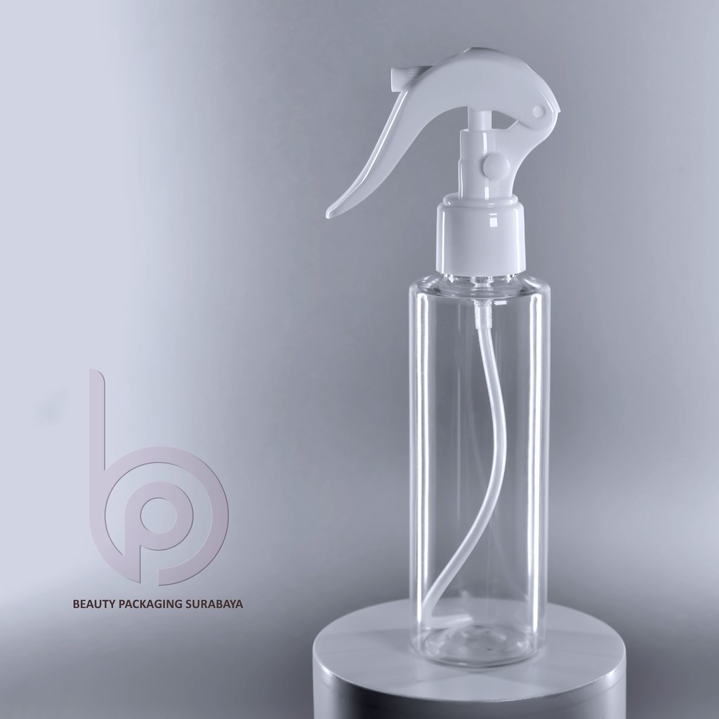 Botol Plastik PET 150ml RF Bening Tutup Spray Trigger Bebek Semprot