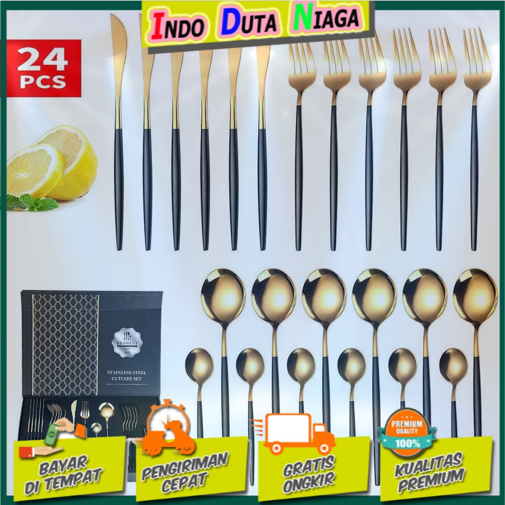 KNIFEZER Set Perlengkapan Makan Sendok Garpu Pisau 24 PCS - TW873