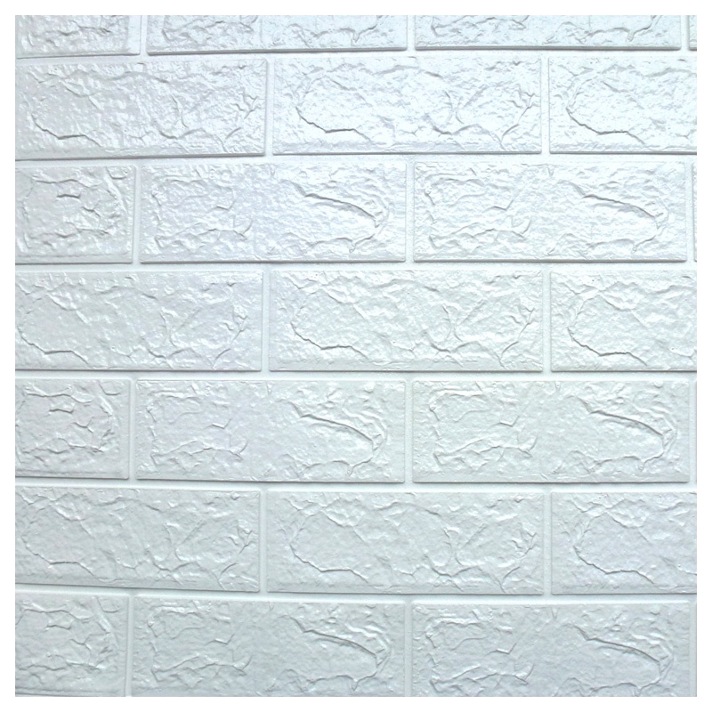 PROMO !! Bisa COD Wallpaper Sticker 3D Foam Anti Air Wallfoam Dinding Rumah Berkualitas(Seri A) Bata-PUTIH