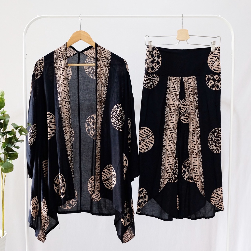 ONE SET BATIK WANITA MODERN SETELAN CELANA PANJANG BATIK SET BATIK KULOT BATIK LEBARAN BATIK KONDANG