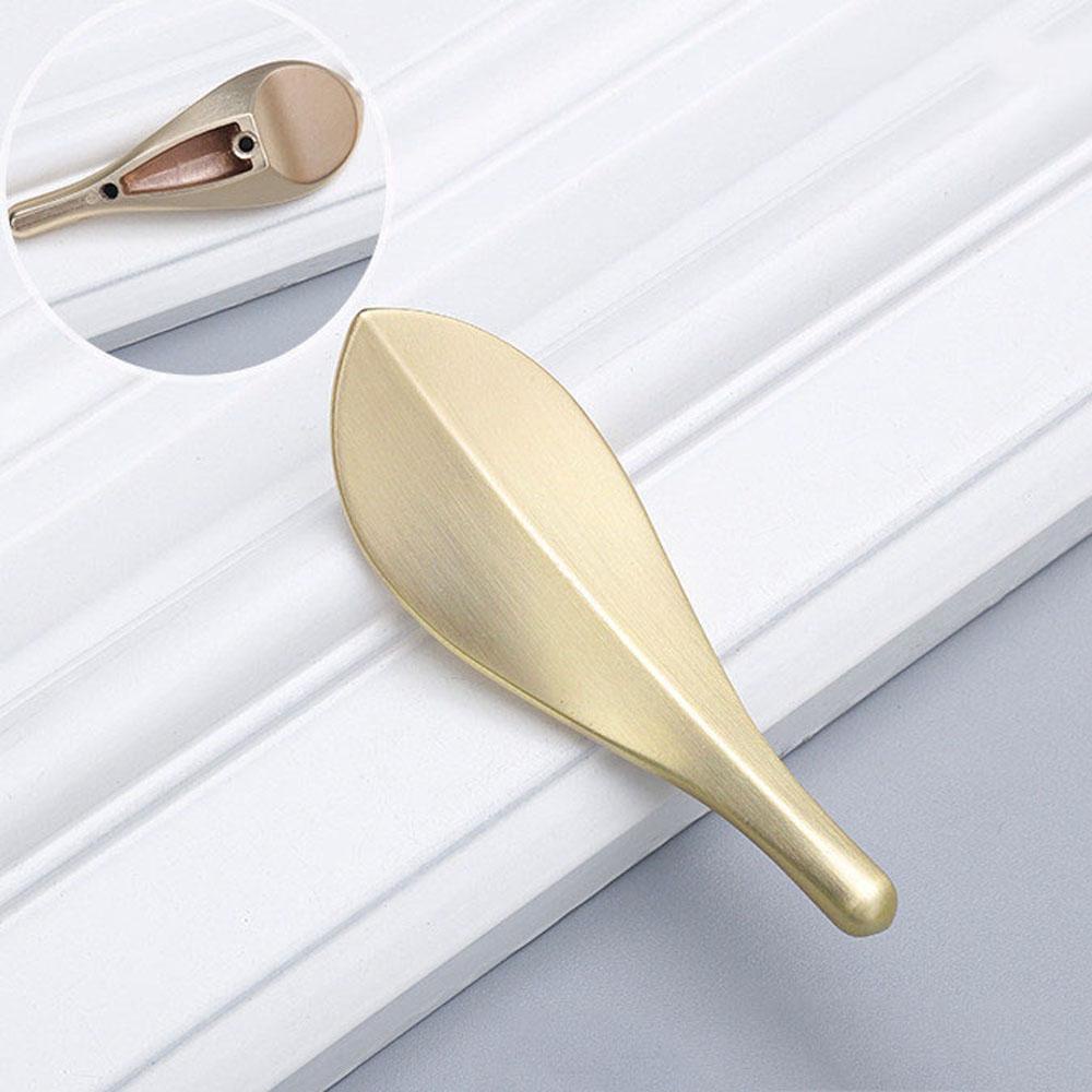 Quinton Door Knob Solid Gaya Nordic Berbentuk Daun Lemari Lemari Lemari Handle Laci