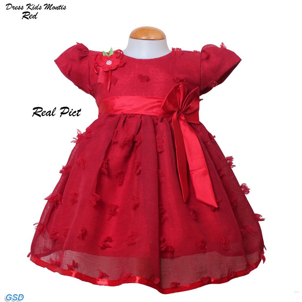 Dress Kids Montis/ Baju Pesta Bayi Best Seller/ Terusan Dress Anak Murah