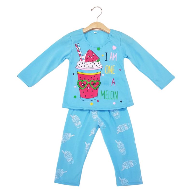 SETELAN BAJU ANAK PEREMPUAN SIKUNING NEW MOTIF WATERMELON 2-6 TAHUN