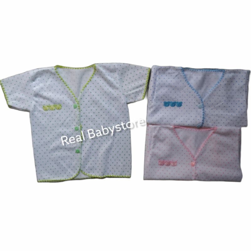 Baju Lengan Pendek Bayi Polkadot 6 Pcs