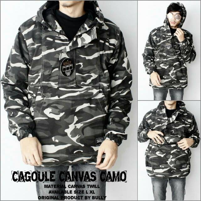 Jaket Army Cagoule Canvas Camo