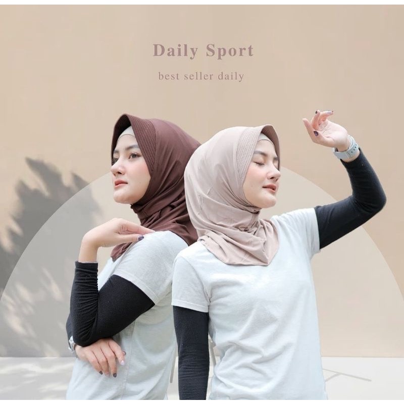 SyamilahHijab-(Size S) Hijab Sport Daily / Hijab Olahraga Instan Jersey