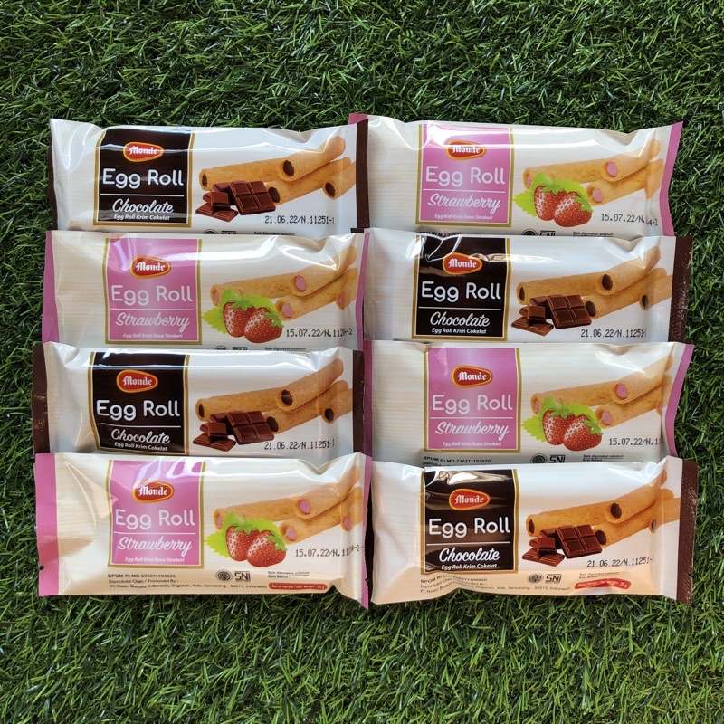 Jual Monde Egg Roll Strawberry Coklat Gr Pcs Shopee Indonesia