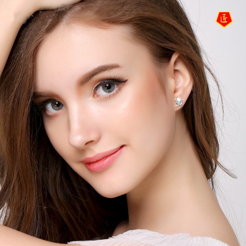 [Ready Stock]Simple Graceful Silver Stud Earrings for Women