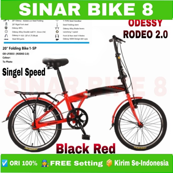 Sepeda Lipat Ukuran 20 Inch ODESSY RODEO 2.0 LP 20 33 Boncengan Single Speed