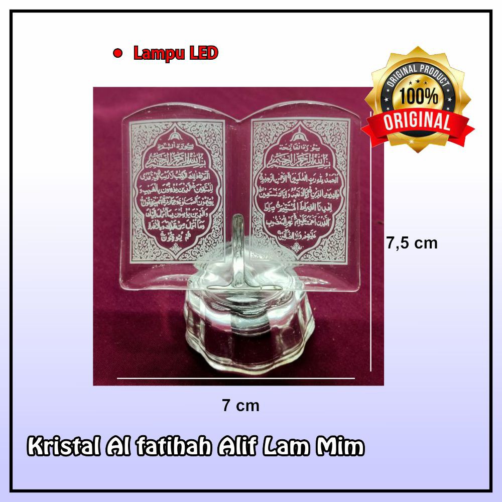 Miniatur Kristal Lampu Kaligrafi Buka Al Quran