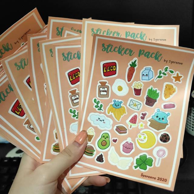 

Sticker pack ver 1 snack random leaves Vinyl Glossy Doff Premium