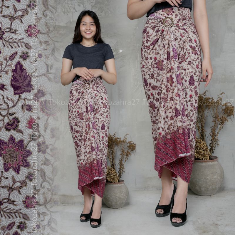 Rok Lilit Modern Motif Tanjung Rok Bawahan Kebaya Rok Kondangan Rok Serut Instan