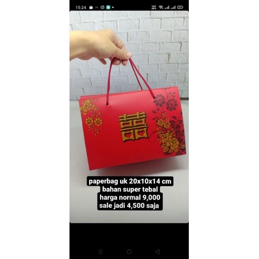 

paper bag tingjing wedding sangjit teapay murah tebal tas kantongan wedding