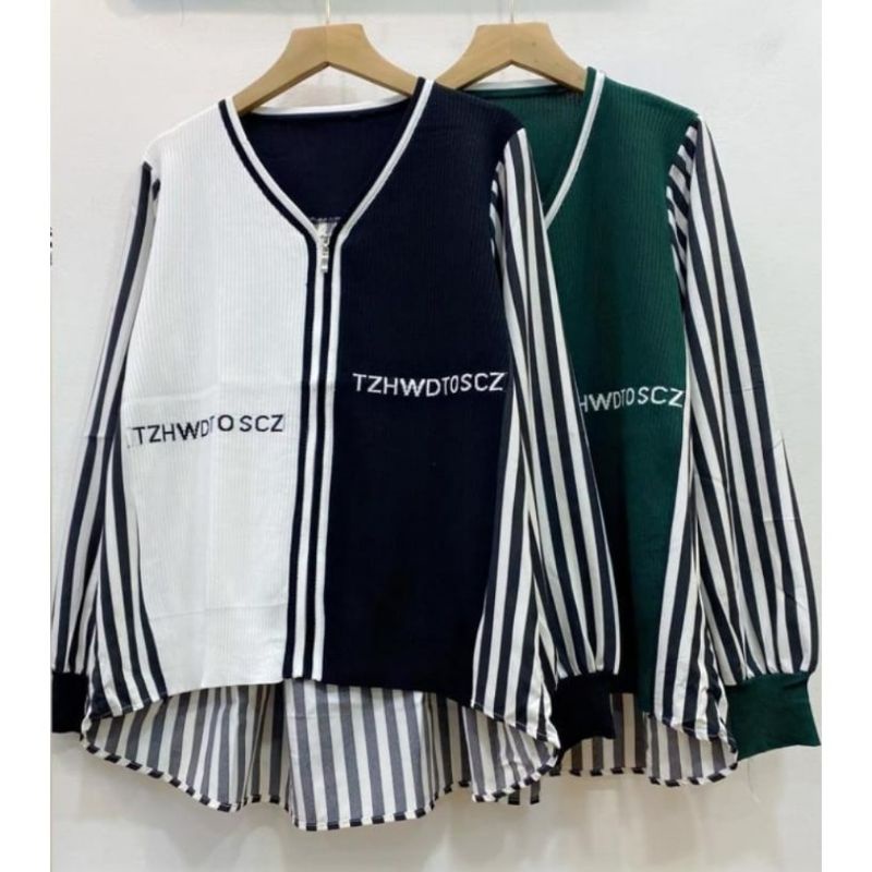 Blouse Wanita, Blouse korea, Blouse Katun Silk Mix Rajut, Atasan Wanita Import , Baju Wanita,Busui,#