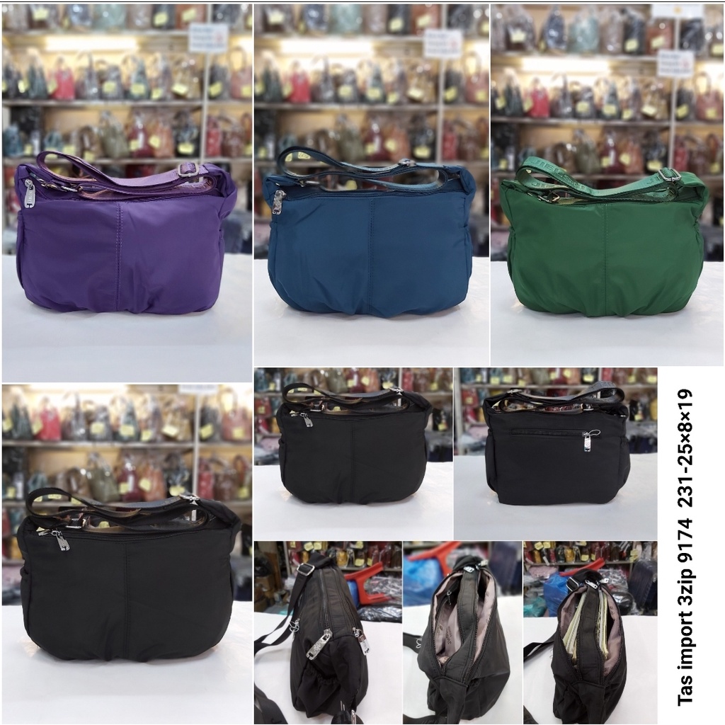 Tas import selempang parasut wanita