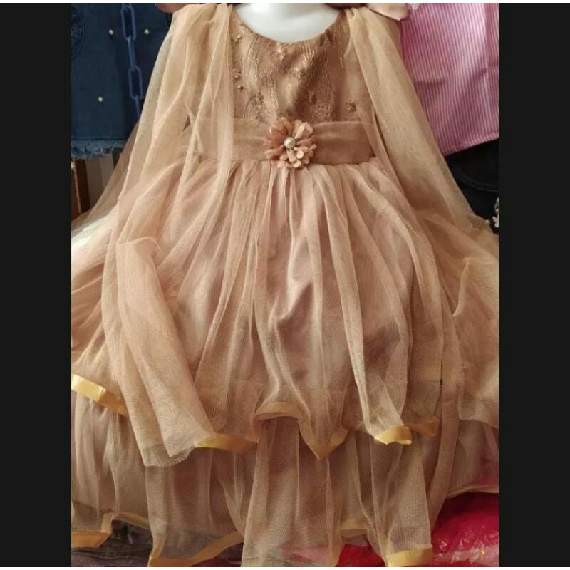 (COD) Gaun pesta sayap panjang | gaun slayer panjang Gaun pengantin Gaun anak Dres anak cantik