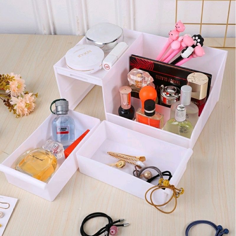 Rak Kosmetik Make up 2Laci / Rak Organizer Makeup / Rak Serbaguna Tempat Penyimapan