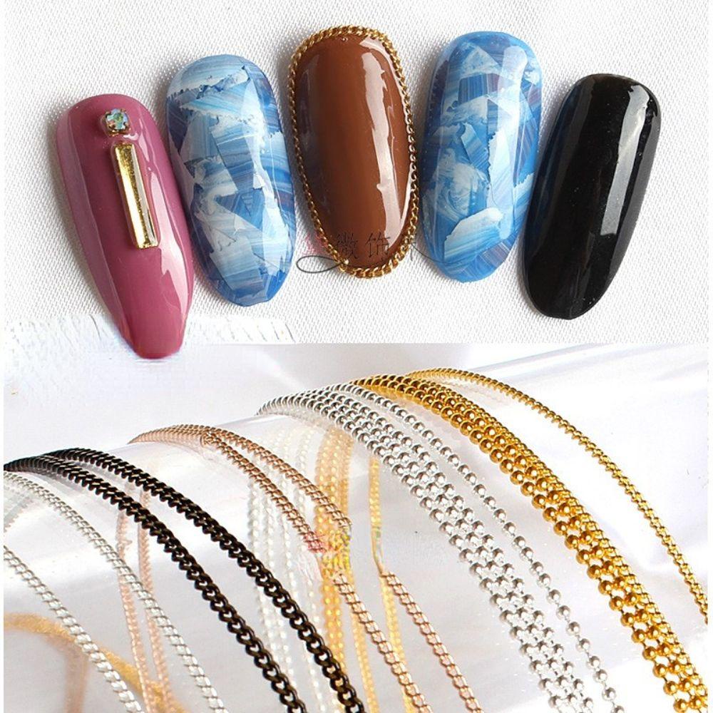 Agustina Nail Art Base Rantai 50cm Gadis Kuku Kecantikan Kuku Salon Hiasan Kuku Dekorasi Kuku