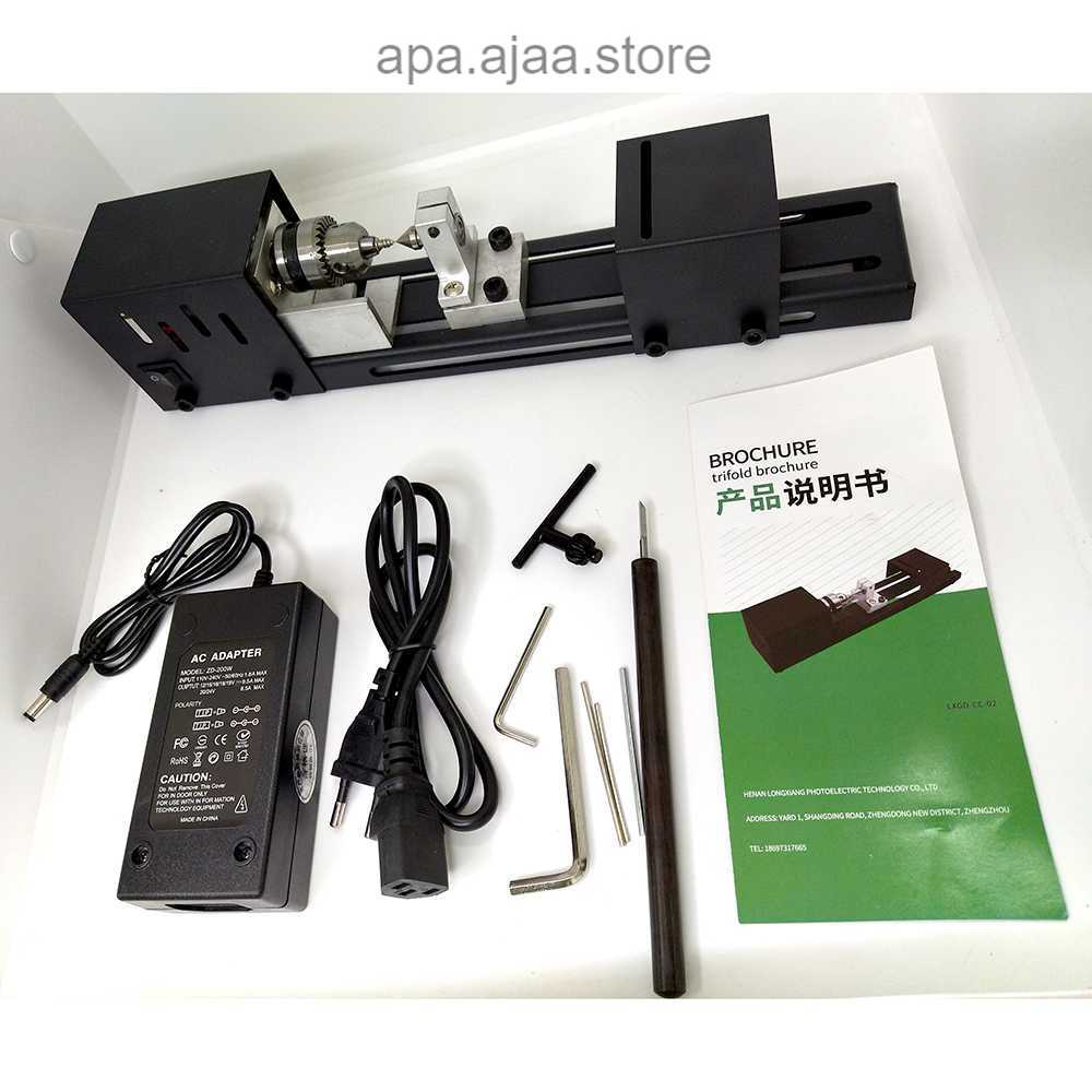 Terbaru OSSIEAO Mesin Bubut Mini Lathe Wood Metalworking DIY 96W - LXGD-CC Harga Grosir