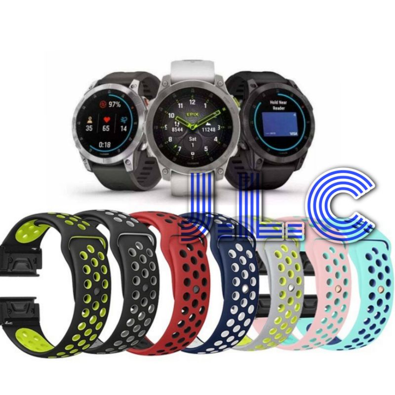 Strap Watch Band Sport Rubber Silicone Silikon Nike Style Tali Jam Tangan Garmin Epix 2 Gen 2 Pro 47