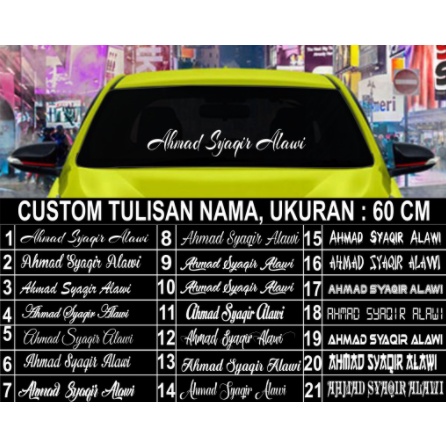 AHS STICKER - CUTTING STICKER KACA MOBIL REQUEST WARNA DAN FONT