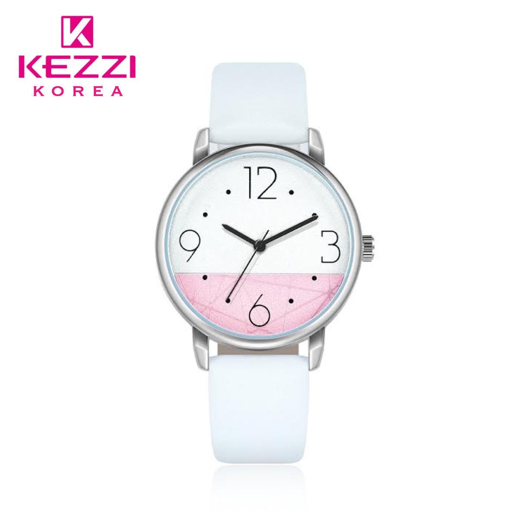 Kezzi Korea 1906 Putih - Jam Tangan Fashion Pria dan Wanita - Model Analog