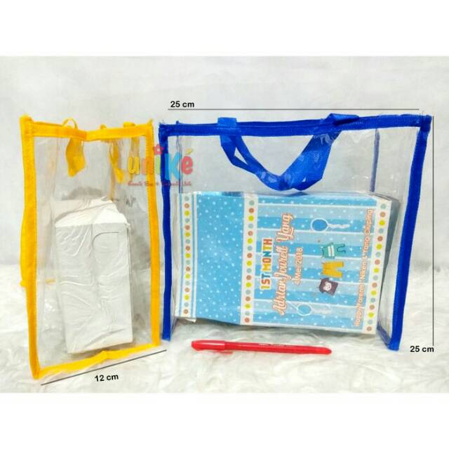 

MarMon,Tas MIKA transparan bisban warna 25x12 Mx25 goodie bag