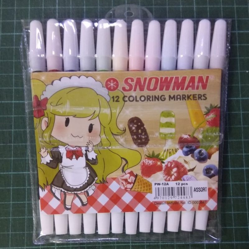 

Snowman Spidol PW12A isi 12 pcs 1 set warna