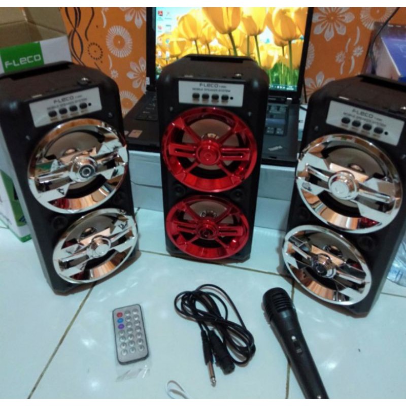 speaker bluetooth karaoke fleco F-6581/F-6582 murah meriah