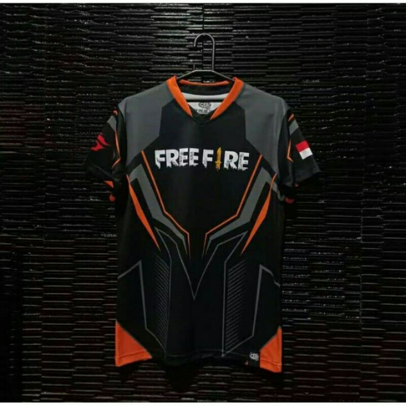 BAJU KAOS JERSEY GAMING FREE FIRE / GILD FREE FIRE FREE DESAIN LOGO NICK NAME SEPONSOR