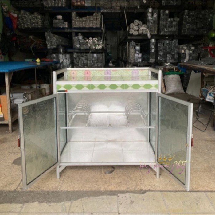 Rak Dapur Rak Piring Meja Serbaguna Aluminium
