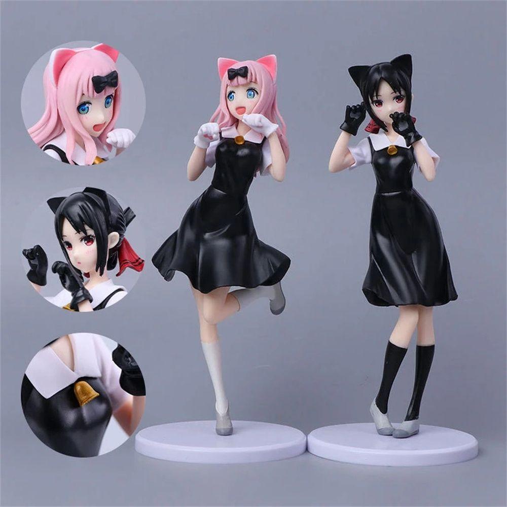 Lanfy Love Is War Figure Anime Hadiah Jepang Anime Model Telinga Kucing Mainan Berdiri Fujwara Chika