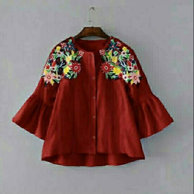 Top Zara Bordir/blouse Zara Bordir