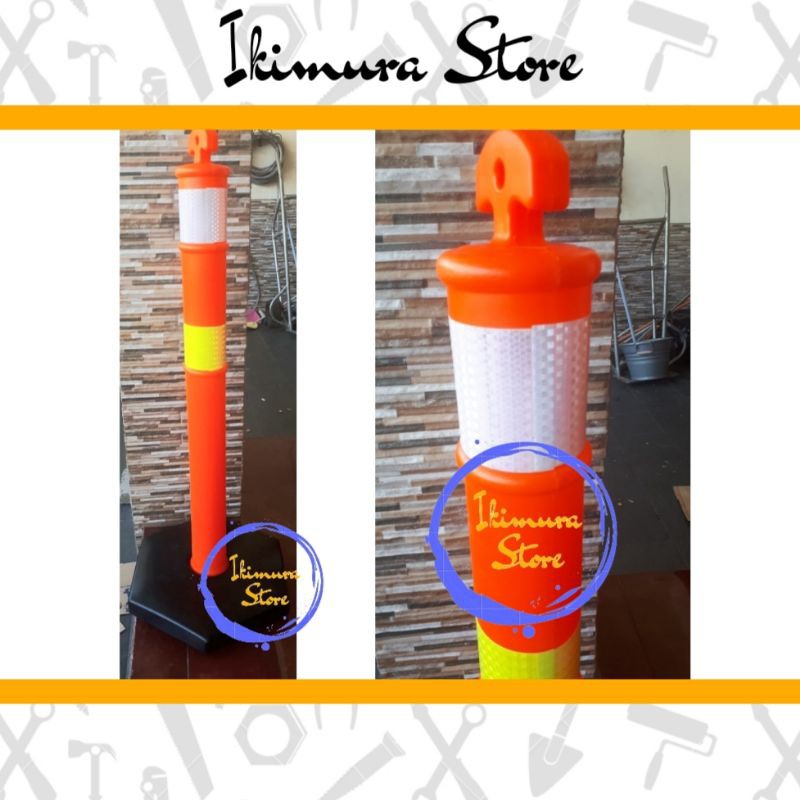 Traffic Stick Cone Rubber Base Hitam 115cm