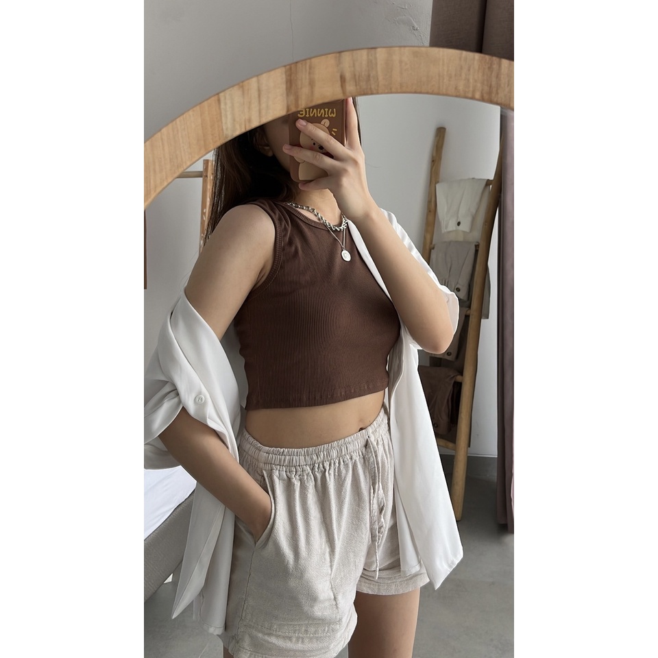 Basic Tank Top / Crop Top Tank Top / Rib Tanktop / Kamisol Tanktop / Atasan Crop / Crop Top Rajut