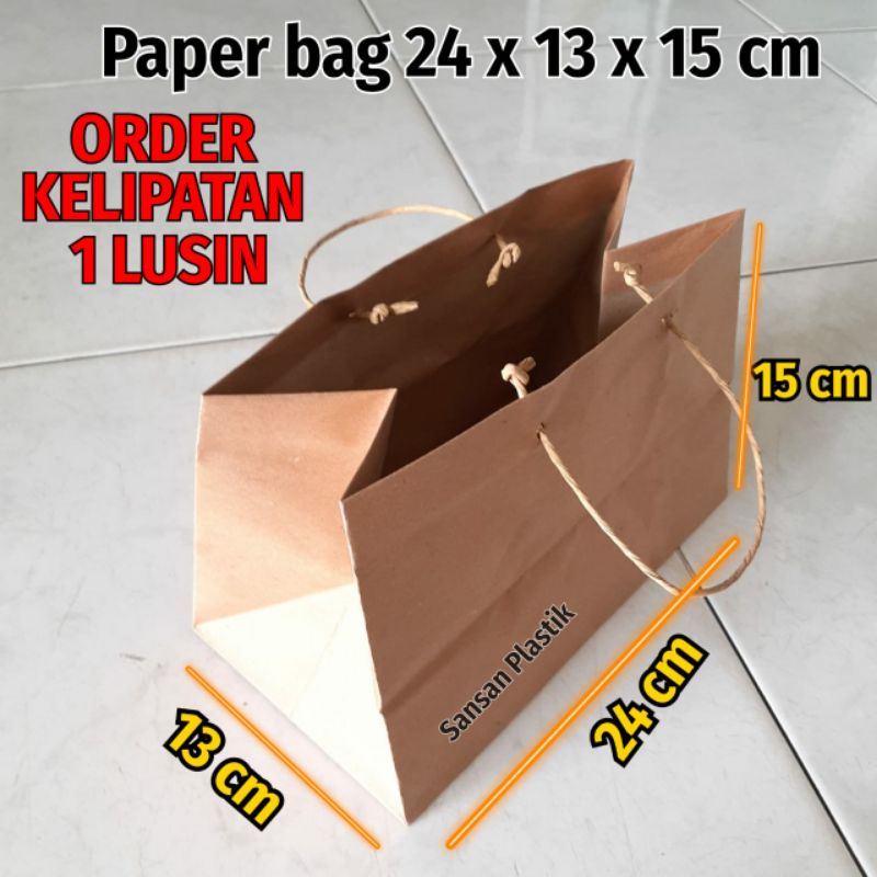 

( 12 Pcs ) Paper Bag 24x13x15 / paperbag 24x13x15 / Goodie Bag Paper 24x13x15