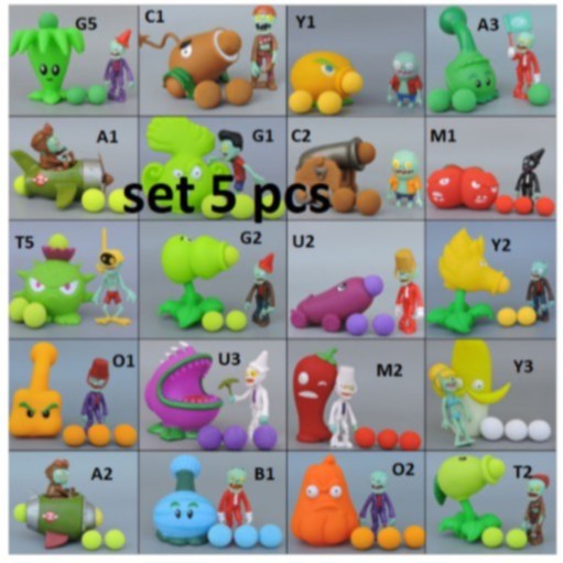 J3 - Mainan plant vs zombie set 5 pcs