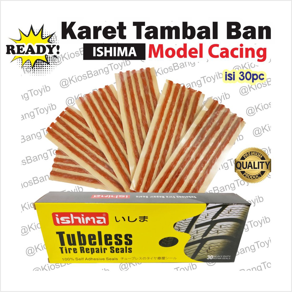 Karet Tambal Ban Cacing Tubeless Refill Isi Ulang Lem Karet Isi 30pc Japan Quality 𝐈𝐒𝐇𝐈𝐌𝐀