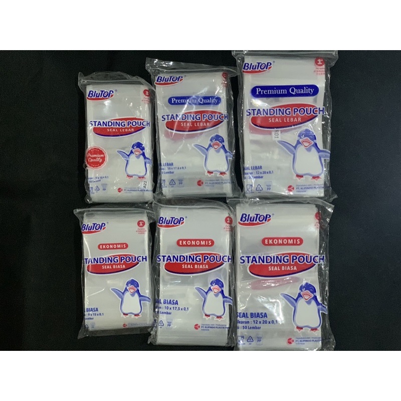 HCS - STANDING POUCH STP DOUBLE SEAL / KEMASAN PLASTIK BERDIRI KLIP TEBAL  ISI 50 SEAL LEBAR PCS BY KLIPINDO