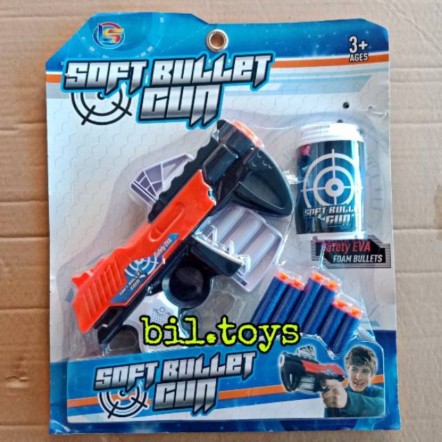 Mainan Pistol Nerf Tembakan peluru lunak,  soft bullet gun